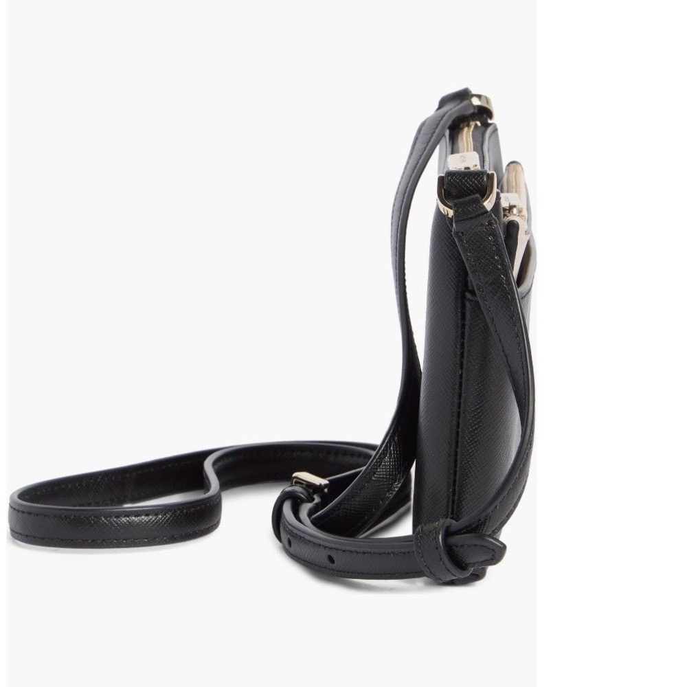 Kate Spade Textured Leather Crossbody Bag with Removable Pouch, Black/Pink, NWT - Picture 7 of 15